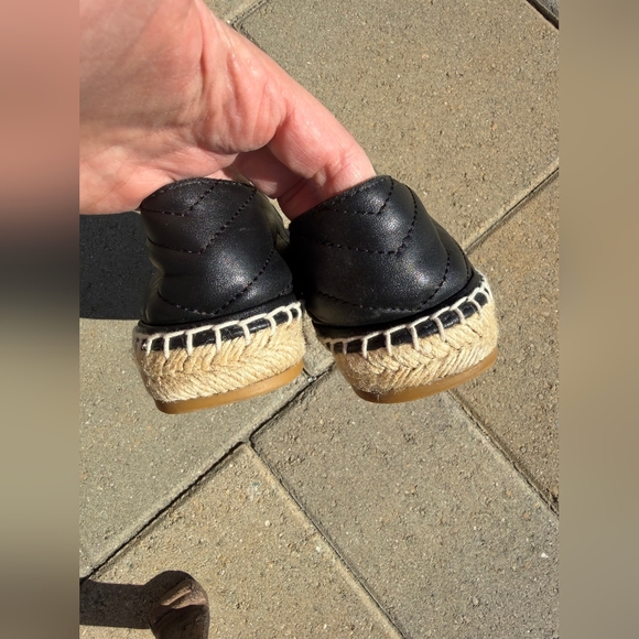Gucci Black Leather Espadrilles with Gold Accents - Picture 3 of 9